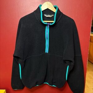 Vtg 90s Eastern Mountain Sports Quarter Zip Medium Made In USA